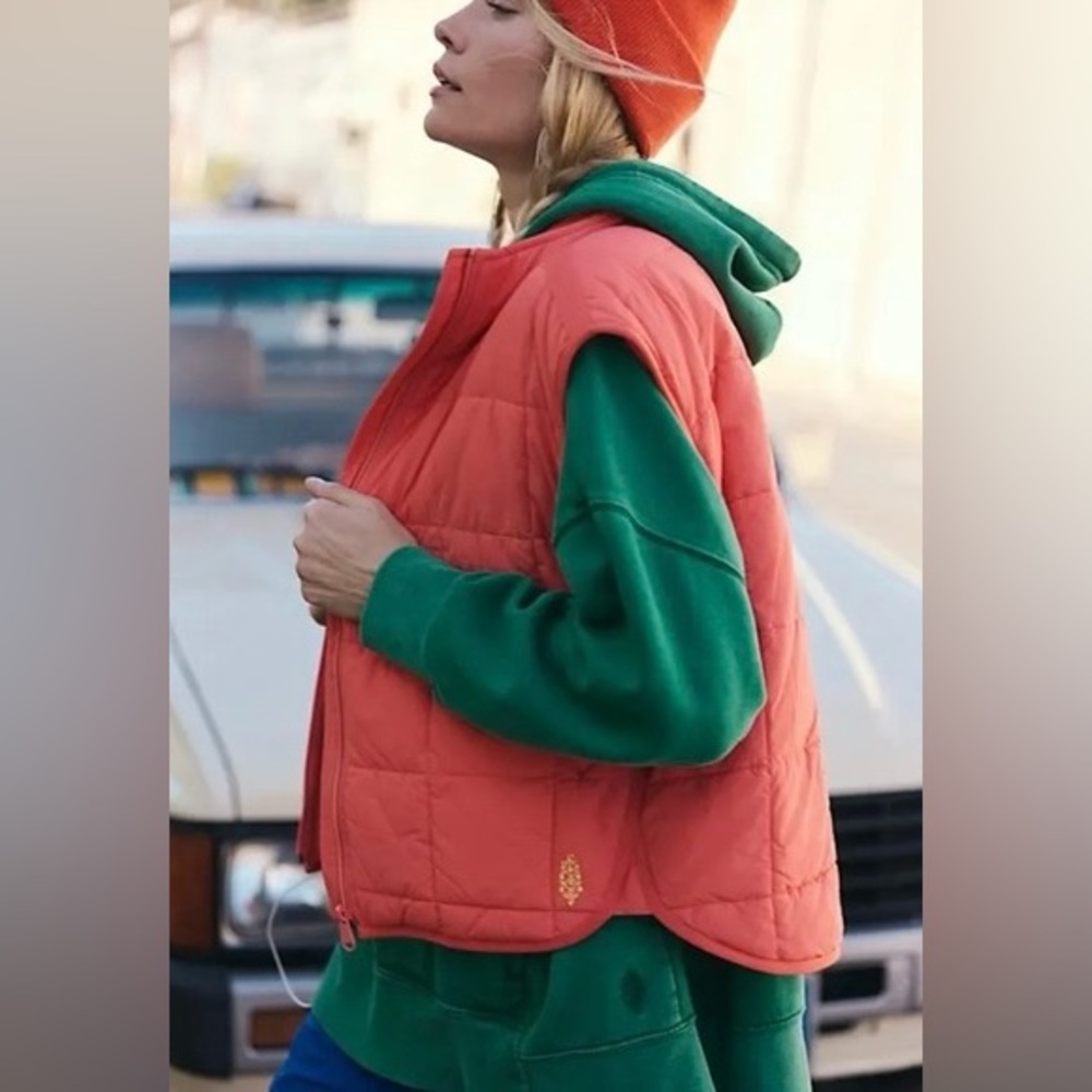 NWT! Free People Movement XL Pippa Packable Puffer Vest Summer Poppy Outdoors